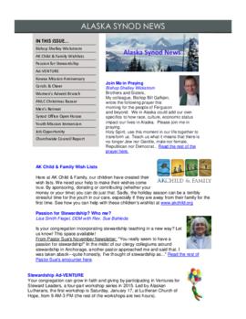 Alaska Synod News - November 25, 2014