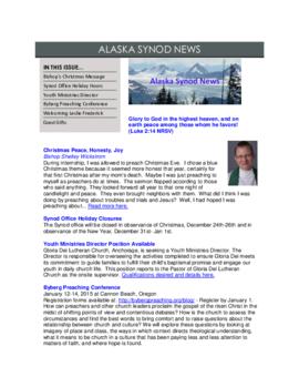 Alaska Synod News - December 23, 2014