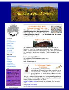 Alaska Synod News - December 4, 2013