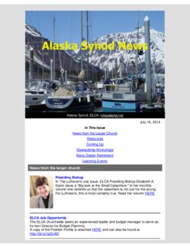 Alaska Synod News - July 16, 2014