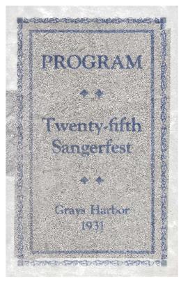 1931 Sangerfest Program