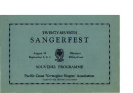 1934 Sangerfest Program