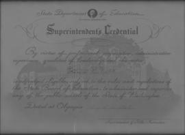 Superintendent's Credential, 1934