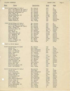 1945 Spring Class Schedule