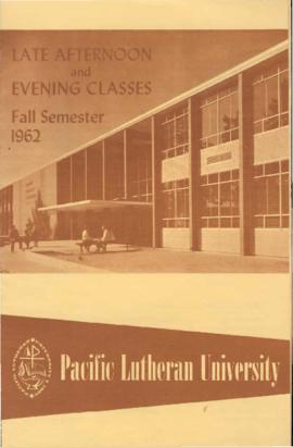 1962 Fall Late Afternoon & Evening Class Schedule