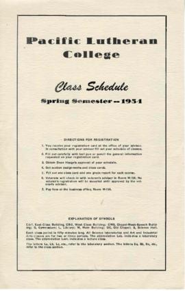 1954 Spring Class Schedule