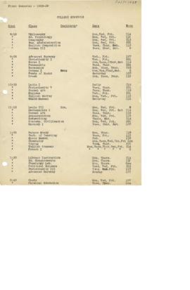 1928 Spring Class Schedule