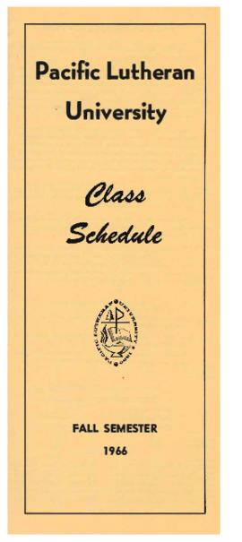 1966 Fall Class Schedule