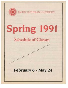 1991 Spring Class Schedule