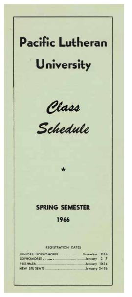 1966 Spring Class Schedule
