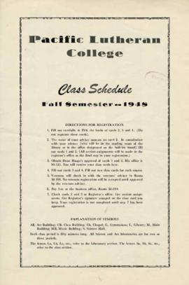1948 Fall Class Schedule