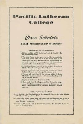 1949 Fall Class Schedule