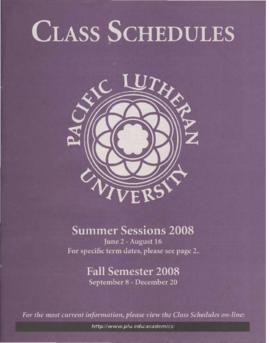 2008 Summer & Fall Class Schedules
