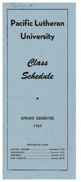 1964 Spring Class Schedule