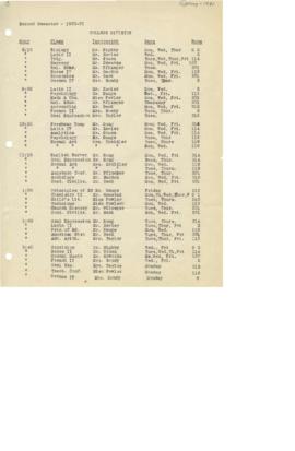 1931 Spring Class Schedule