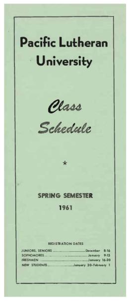 1961 Spring Class Schedule
