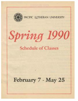1990 Spring Class Schedule