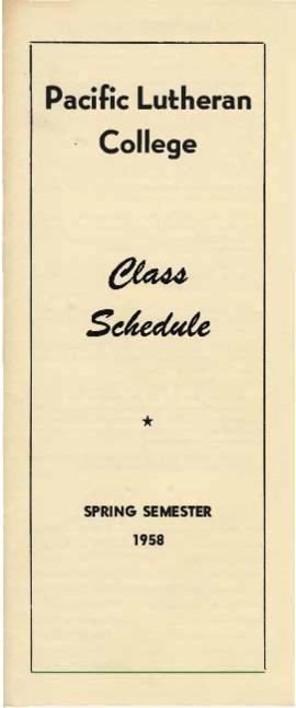 1958 Spring Class Schedule