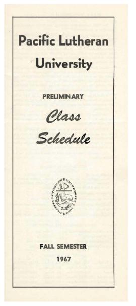1967 Fall Preliminary Class Schedule