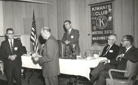 President Mortvedt at a Kiwanis Meeting