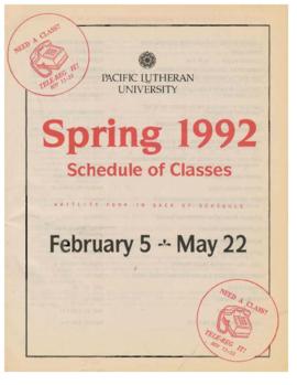 1992 Spring Class Schedule
