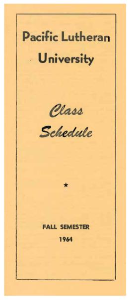 1964 Fall Class Schedule