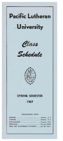 1967 Spring Class Schedule