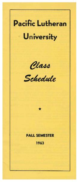 1963 Fall Class Schedule