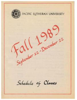 1989 Fall Class Schedule