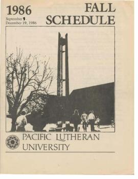 1986 Fall Class Schedule