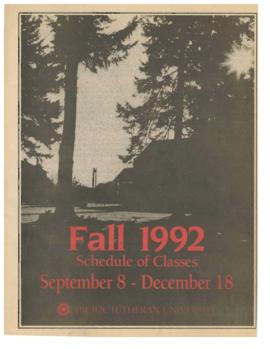 1992 Fall Class Schedule