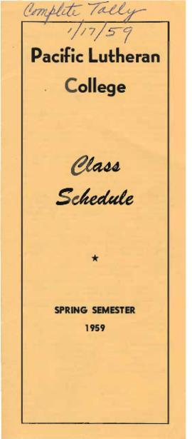 1959 Spring Class Schedule