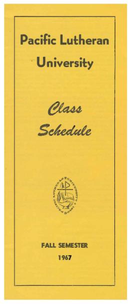 1967 Fall Class Schedule
