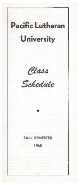 1965 Fall Class Schedule